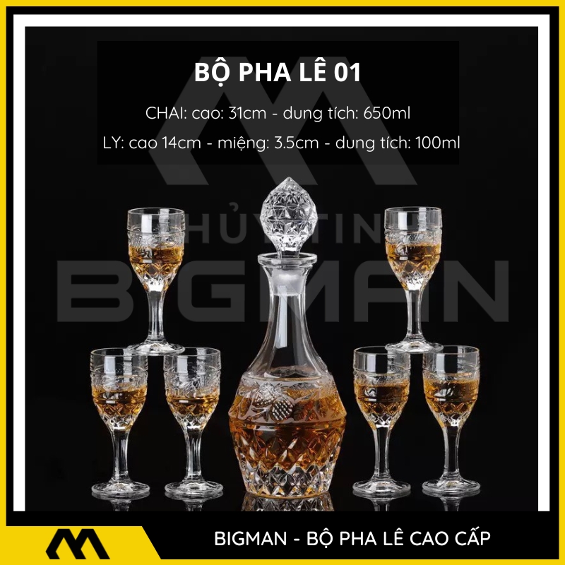Thủy tinh BigMan - Combo Chai Pha Cao cấp mẫu 1