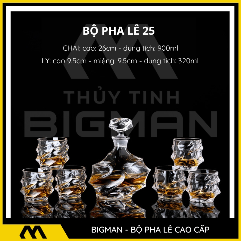 Thủy tinh BigMan - Combo Chai Pha Cao cấp mẫu 16