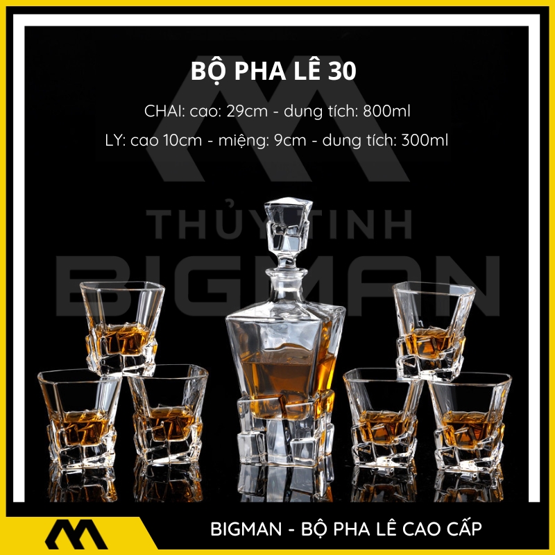 Thủy tinh BigMan - Combo Chai Pha Cao cấp mẫu 19