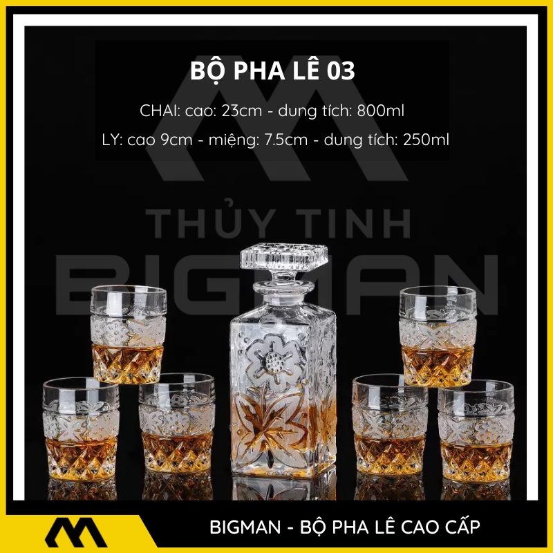 Thủy tinh BigMan - Combo Chai Pha Cao cấp mẫu 2