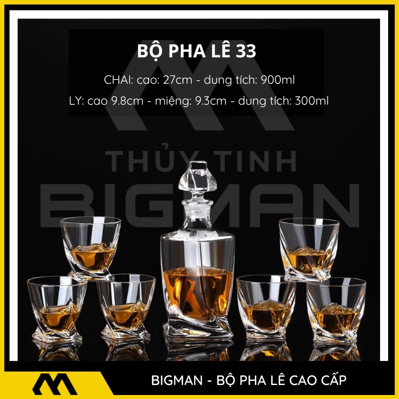 Thủy tinh BigMan - Combo Chai Pha Cao cấp mẫu 21