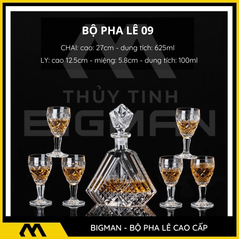 Thủy tinh BigMan - Combo Chai Pha Cao cấp mẫu 7