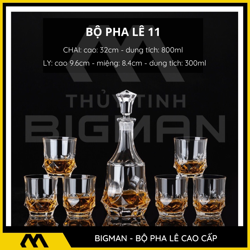 Thủy tinh BigMan - Combo Chai Pha Cao cấp mẫu 8