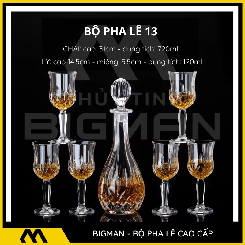 Thủy tinh BigMan - Combo Chai Pha Cao cấp mẫu 9