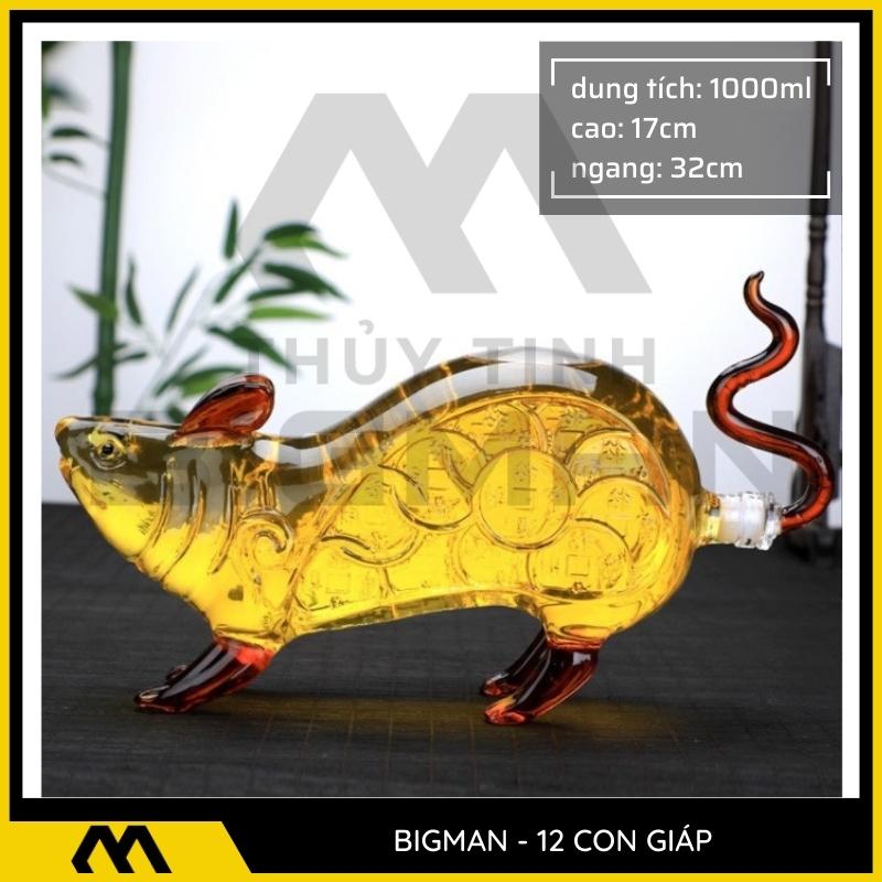 Bộ chai thủy tinh 12 con giáp mẫu 1