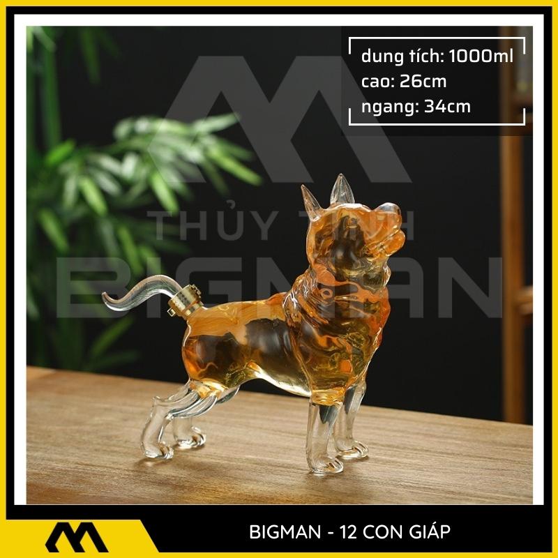 Bộ chai thủy tinh 12 con giáp mẫu 11