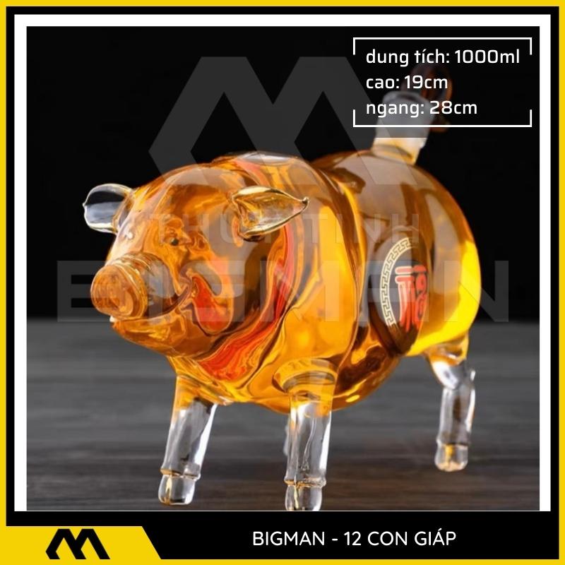 Bộ chai thủy tinh 12 con giáp mẫu 12