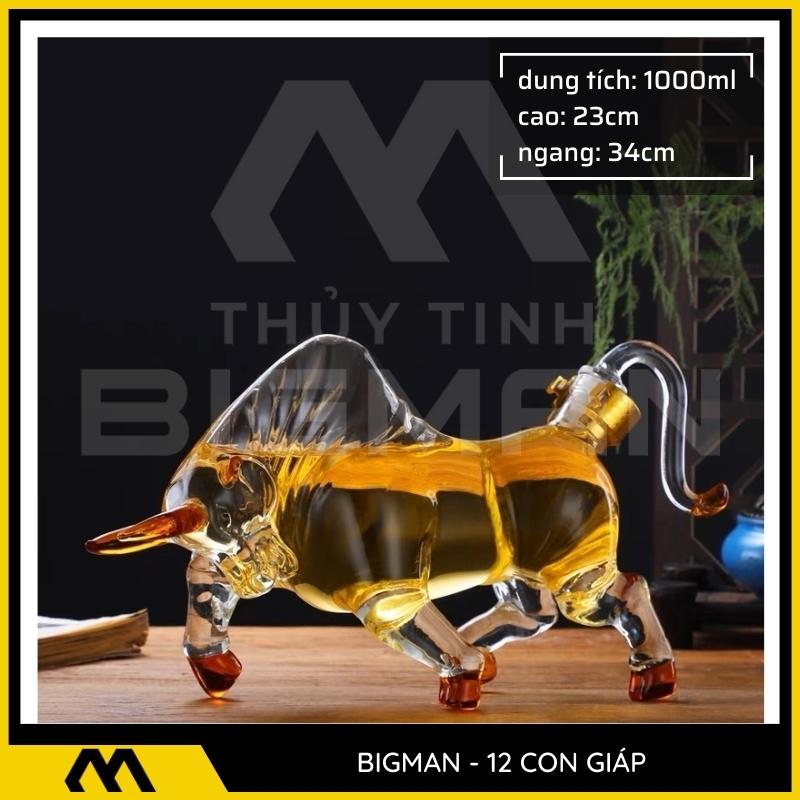 Bộ chai thủy tinh 12 con giáp mẫu 2