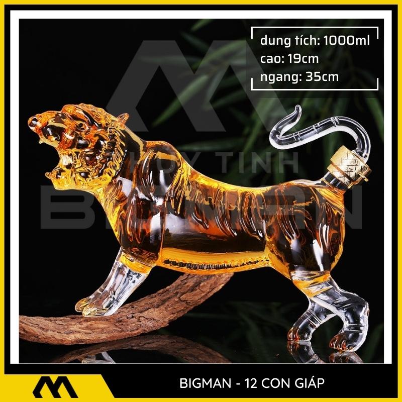 Bộ chai thủy tinh 12 con giáp mẫu 3