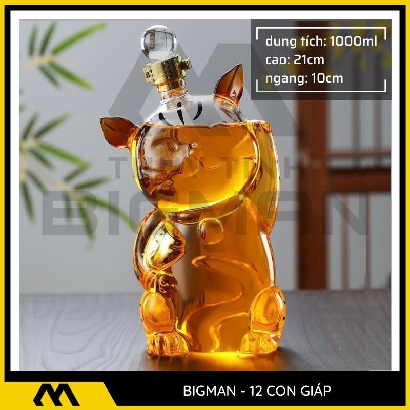 Bộ chai thủy tinh 12 con giáp mẫu 4
