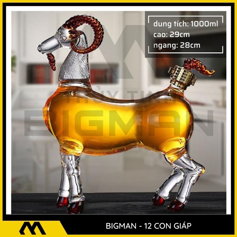 Bộ chai thủy tinh 12 con giáp mẫu 8