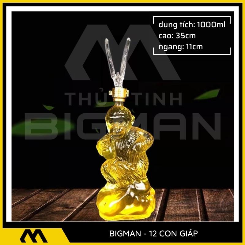 Bộ chai thủy tinh 12 con giáp mẫu 9