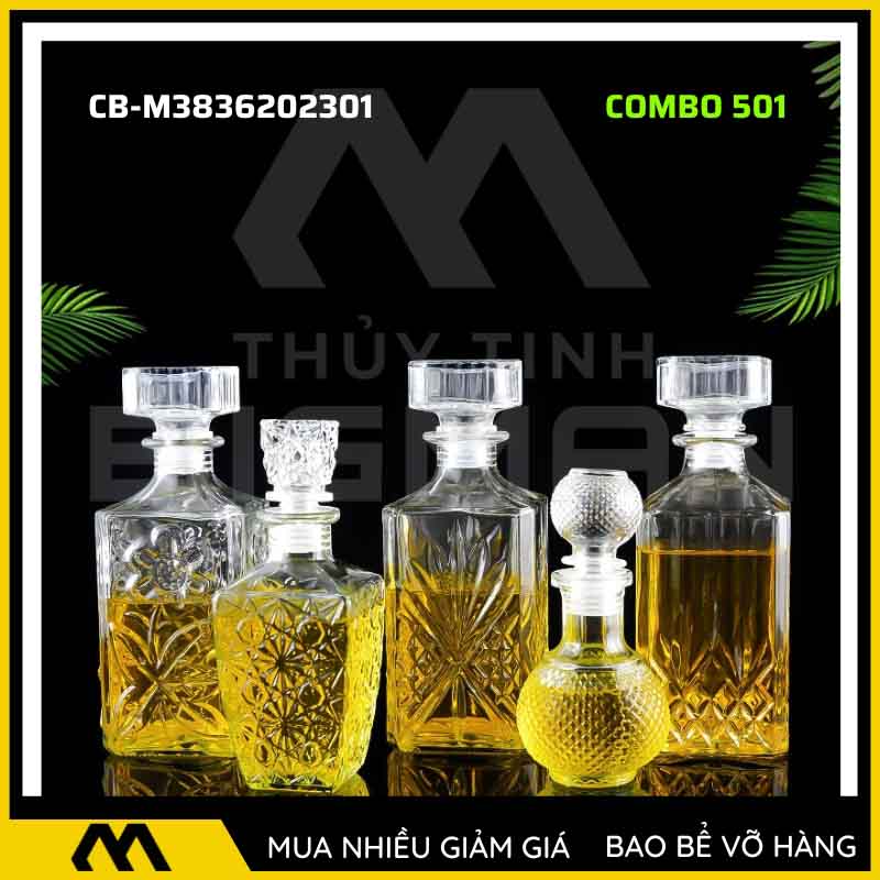 5 chai thủy tinh đựng rượu 500ml 750ml 5C-1