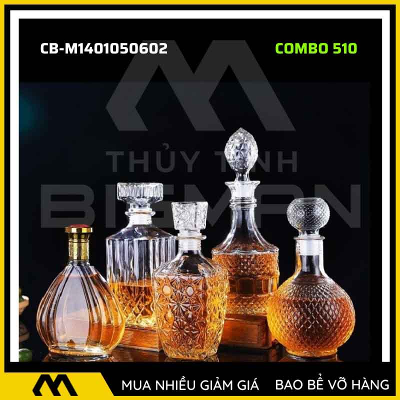 5 chai thủy tinh đựng rượu 500ml 750ml 5C-10