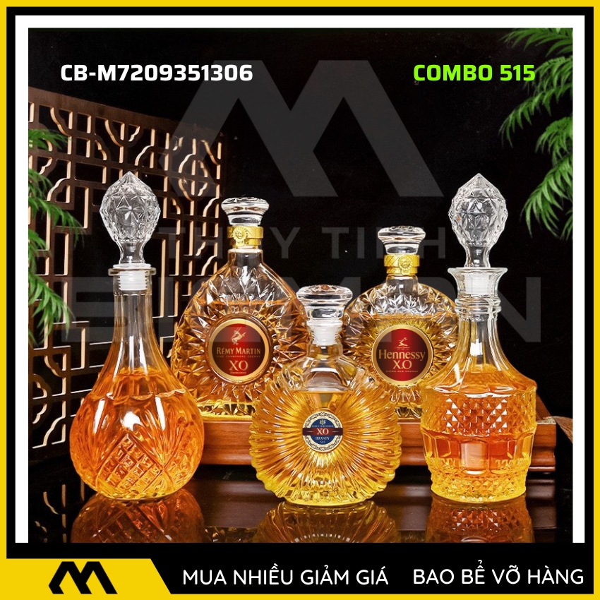 5 chai thủy tinh đựng rượu 500ml 750ml 5C-15