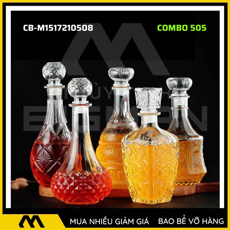 5 chai thủy tinh đựng rượu 500ml 750ml 5C-5