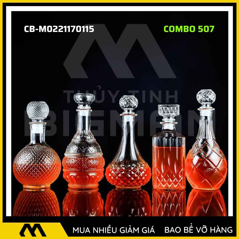 5 chai thủy tinh đựng rượu 500ml 750ml 5C-7