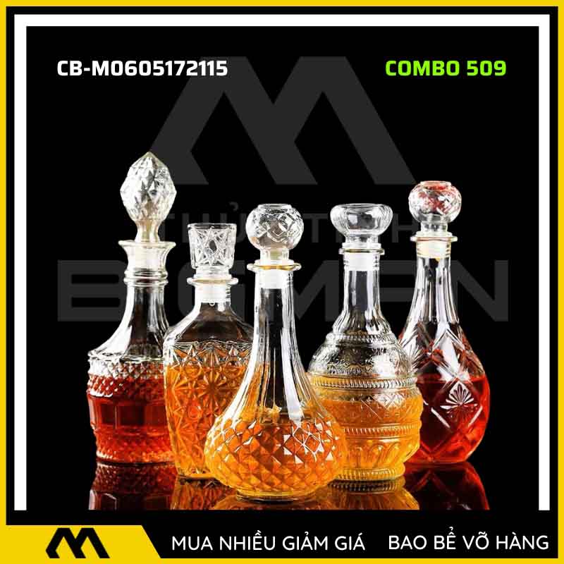 5 chai thủy tinh đựng rượu 500ml 750ml 5C-9