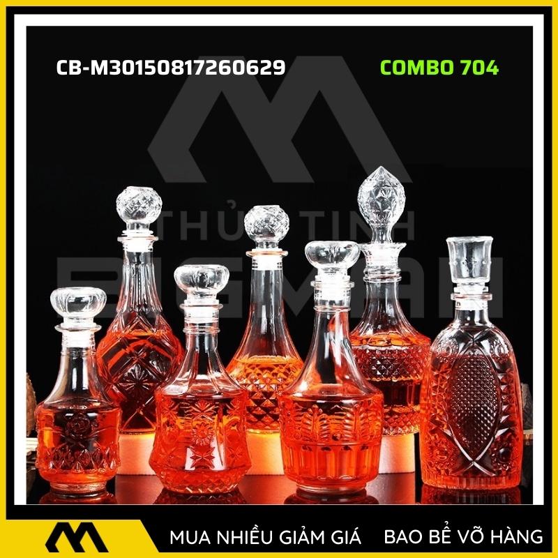 6-7 chai thủy tinh đựng rượu 500ml 750ml 5C-10