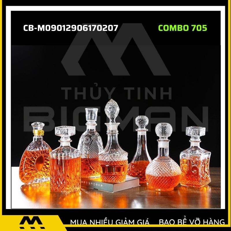 6-7 chai thủy tinh đựng rượu 500ml 750ml 5C-11