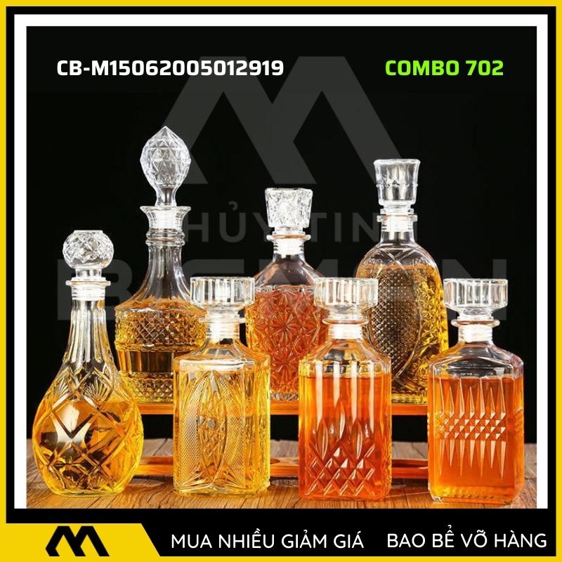 6-7 chai thủy tinh đựng rượu 500ml 750ml 5C-8