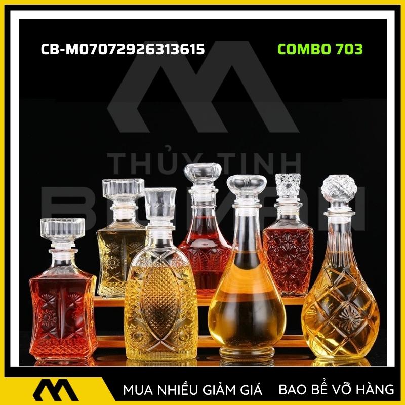 6-7 chai thủy tinh đựng rượu 500ml 750ml 5C-9