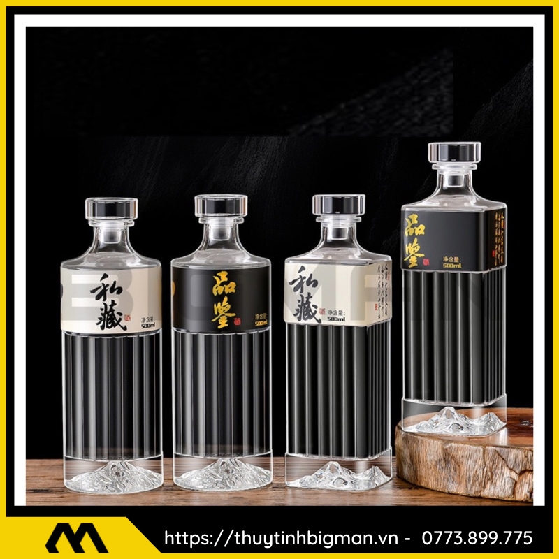 Chai thủy tinh 500ml nắp thủy tinh